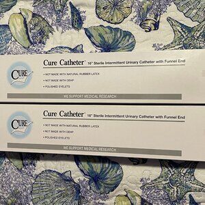 CURE CATHETER 16" W/FUNNEL END STRAIGHT TIP / 2 boxes (60 total) SEALED